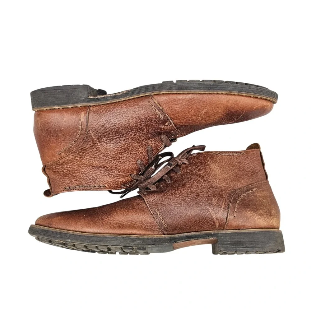 Alan Payne Men's Size 9.5 US Handmade Brown Deerskin Leather Chukka Boots READ